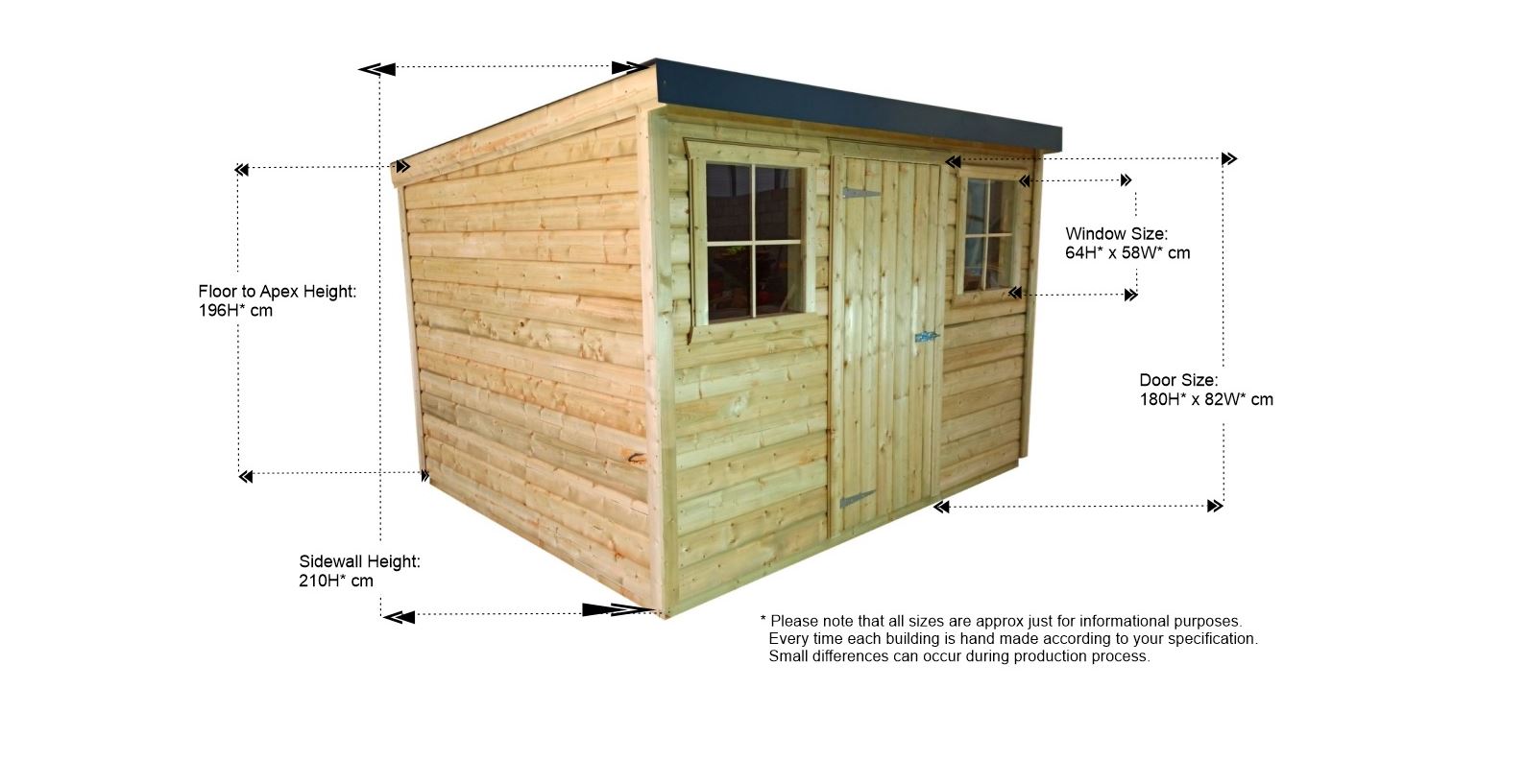 pent shed size guide
