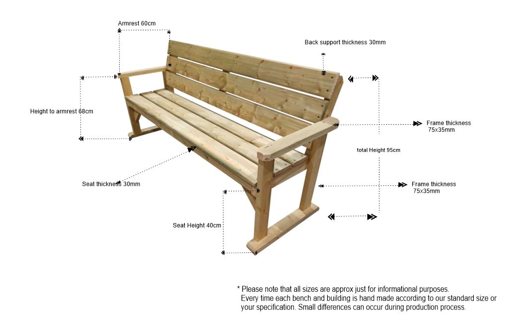 large bench technical drawings